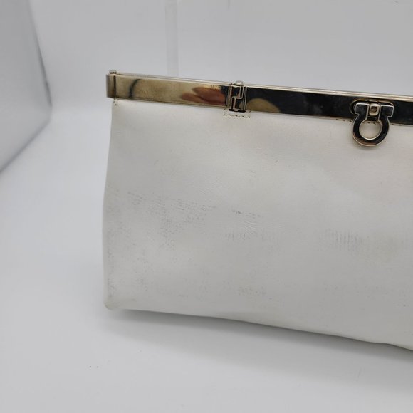 Salvatore Ferragamo White Leather Clutch (see pics) - Picture 9 of 11